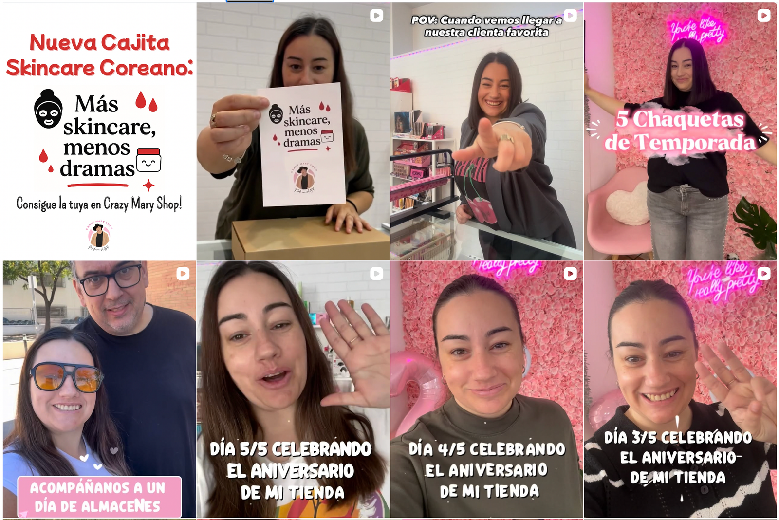 Grid de Instagram de Crazy Mary Shop